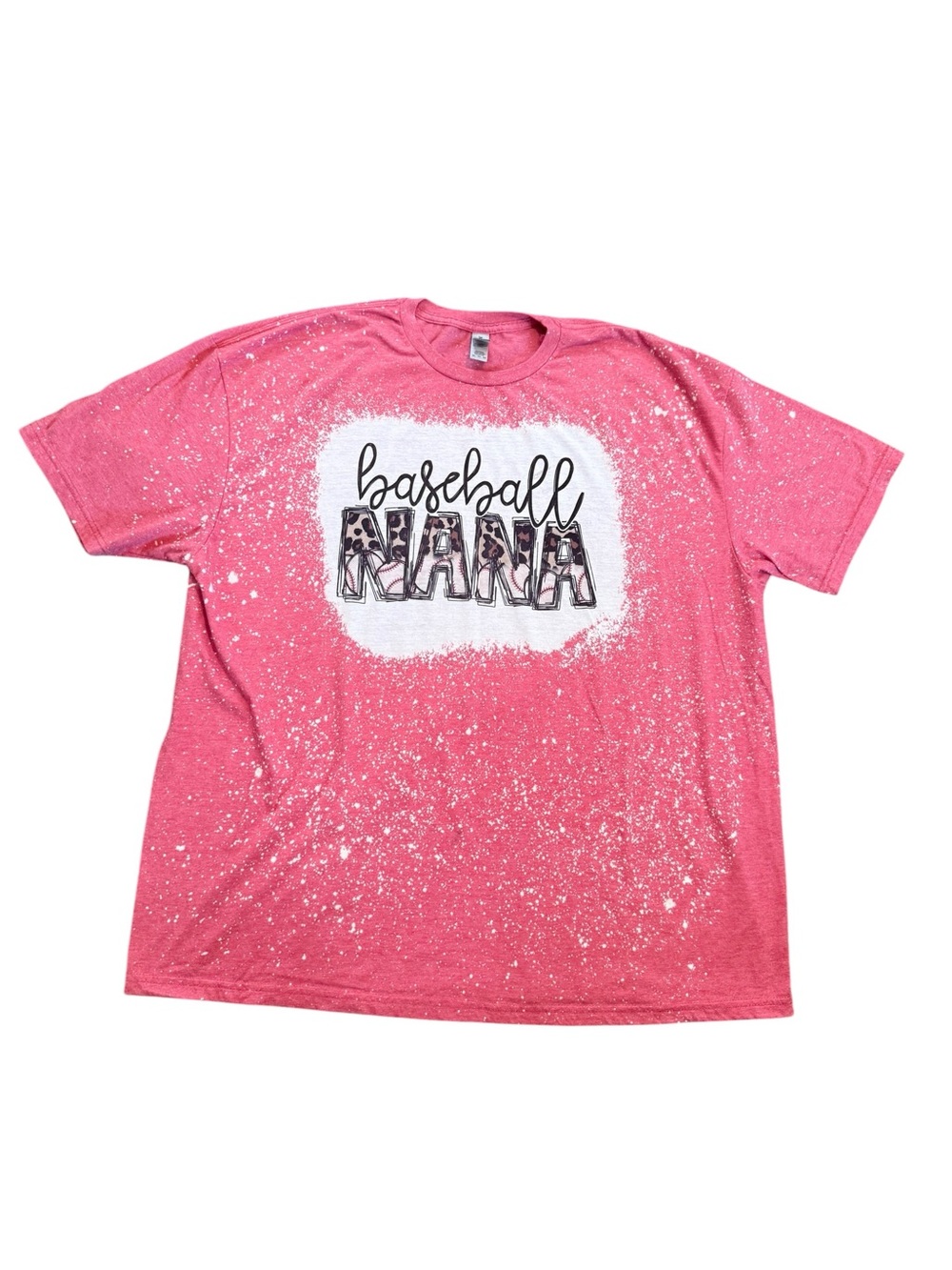 Womens T shirt with baseball NANA on front with beach splatters Size 3XL